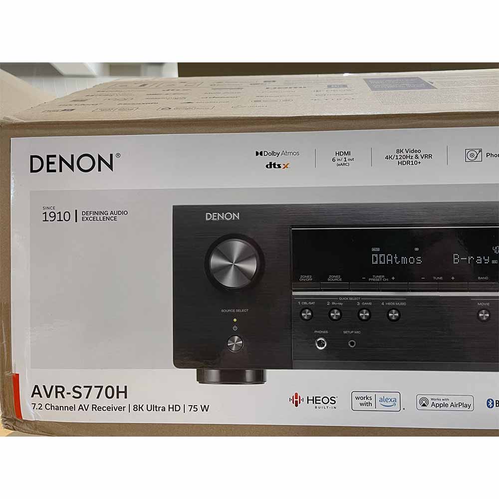 Denon AVR-S770H 7.2 Ch Home Theater Receiver - 8K UHD HDMI Receiver (75W X 7), Wireless Streaming via Built-in HEOS, Bluetooth & Wi-Fi, Dolby TrueHD, DTS Neural:X & DTS:X Surround Sound