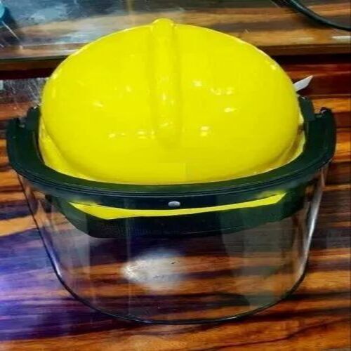 Face Protection Helmet - Plastic Fiber Material , Custom Size Options in White, Yellow, Black | Breathable, Reusable Design for Enhanced Comfort