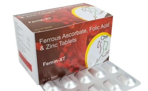 Ferrous Ascorbate Folic Acid & Zinc Tablets - Medicine Grade Prescription Required | Dosage as per Prescription Ideal for Hospital and Clinic Use