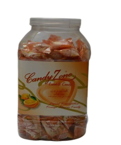 Orange Flavored Candy - 200 pcs, Eggless Round Heart Shape with Sweet Fruit Flavor and 12 Months Shelf Life