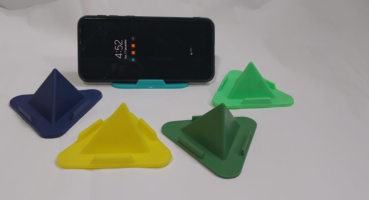 Plastic mobile phone stand pyramid style