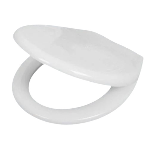 PVC Hydraulic Toilet Seat Cover - One Piece, 40x32 cm Oval Shape | Durable Plastic, Long Lasting, Polished White Finish