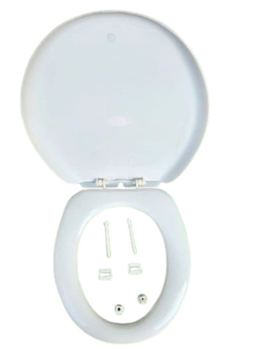 White Italica Toilet Seat Cover - Durable Plastic, Customized Size, Oval Shape, Fine Finished, Polished Surface | Long Lasting, Above Toilet Seat Installation