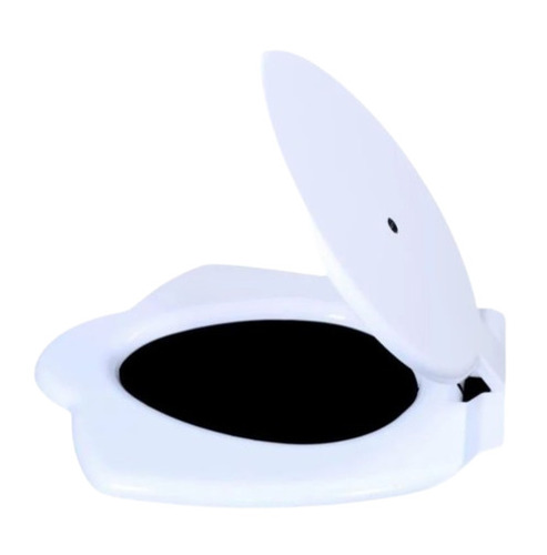 White Plastic Toilet Seat Cover - One Piece, Customized Size, Oval Shape, Polished Finish | Durable, Long Lasting, Above Toilet Seat Installation