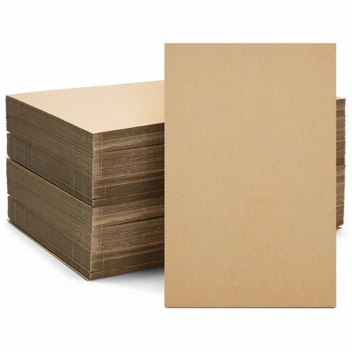 Cardboard Brown Sheet - 180 GSM, 3 Ply Corrugated Pulp | Size: 35 x 58 Inches, Plain Pattern, Ideal for Durable Packaging