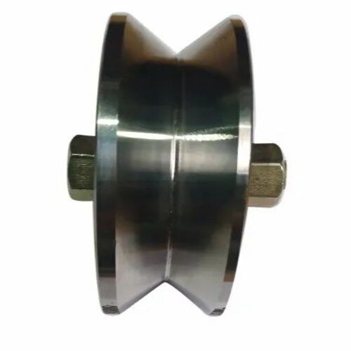 2.5 Inch Gate Wheel - M.S Material, 2.5 Inch Diameter, Silver Chrome Finish | Corrosion Resistant, Industrial Usage, Durable Design