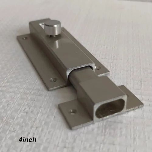 4 Inch Tower Bolt - Stainless Steel, 8mm Rod Thickness, Chrome Finish | Ideal for Doors, Silver Color, Durable Metal Construction