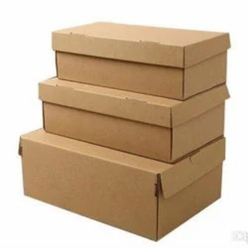 Corrugated Shoe Packaging Box - Double Wall 5 Ply Virgin Kraft Paper, Brown Color, Rectangular Shape, Weight Holding Capacity: < 5 Kg