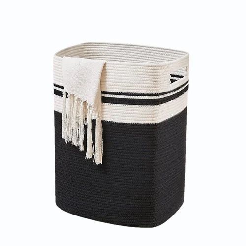 Cotton Rope Jute Basket - Cotton Material, Customizable Dimensions, All Colors Available | Eco-Friendly Production