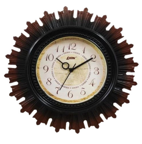 Decorative Wall Clock - Plastic Material, 12 Inch Round Size, Red Color | Stylish Analog Design with Good Quality for Office Use