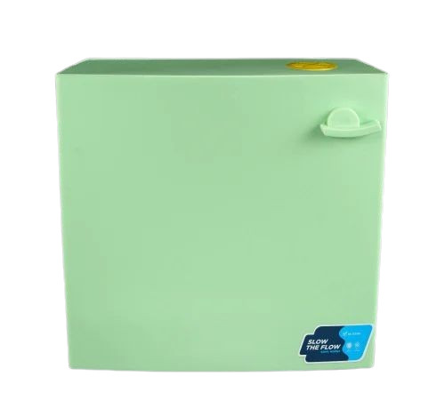 Green Toilet Flush Tank Cistern - Plastic, Standard Size, Rectangular Shape, Green Color | Durable, Long Lasting, Floor Mounted, Polished Finish