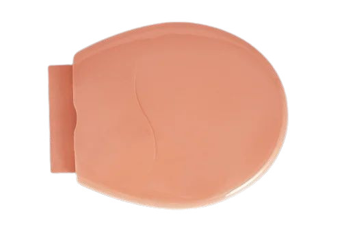 Light Brown Toilet Seat Cover - Plastic, Customized Size, Oval Shape | Durable, One-Piece Structure, Above Toilet Seat Installation, Polished Finish