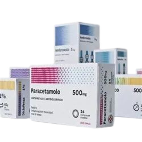 Medicine Packaging Box - Recycled Paperboard, Rectangular Shape, Gloss Varnish Finish | Multi-Color Custom Print, Weight Capacity < 2 Kg