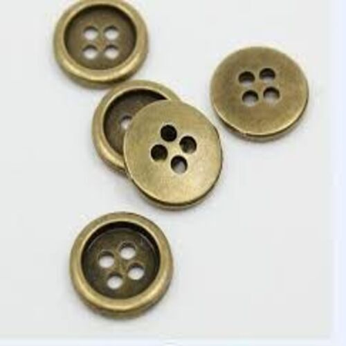 Metal Button - Metal, Customized Size, Silver Color | Attractive Designs, Non-Breakable, Shiny Appearance, Plain Pattern