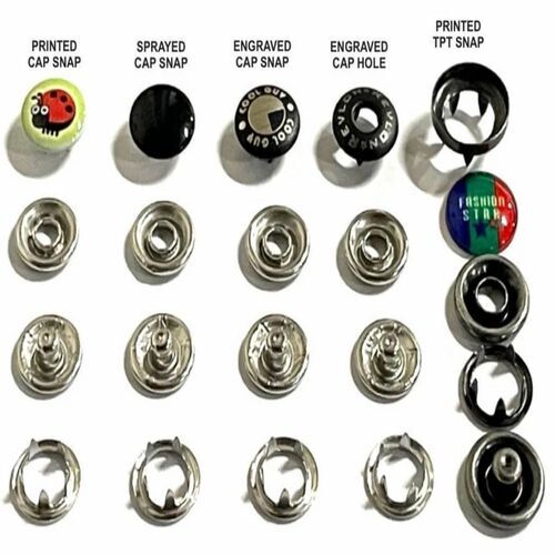 Pearl Snap Buttons - Brass Material, 18L Size, White Color, Round Shape | Multicolor, Attractive Design, Customizable Size Options, Plain Pattern