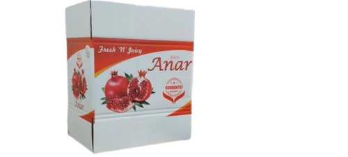 Pomegranate Packaging Boxes - 20 Kg Capacity Single Wall 3 Ply Square Shape | Corrugated Paper Multi Color Customized Design