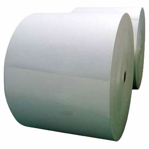 White Poly Coated Poster Paper - Roll, Single-Sided Adhesive, Available in Various Colors, Soft Temper, Printed Finish