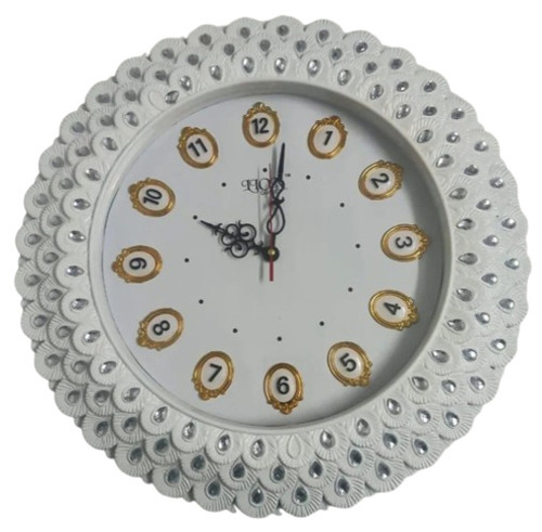 White Round Wall Clock - Plastic, 10 Inch , White Color | Analog Design, Good Quality for Home and Office Use