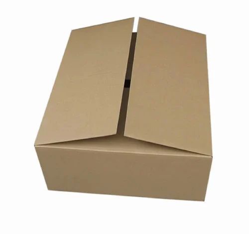 Brown Carton Box - Single Wall 3 Ply Virgin Kraft Paper, 10 Kg Capacity, Rectangular Shape, Brown Color | Perfect for Textiles Storage