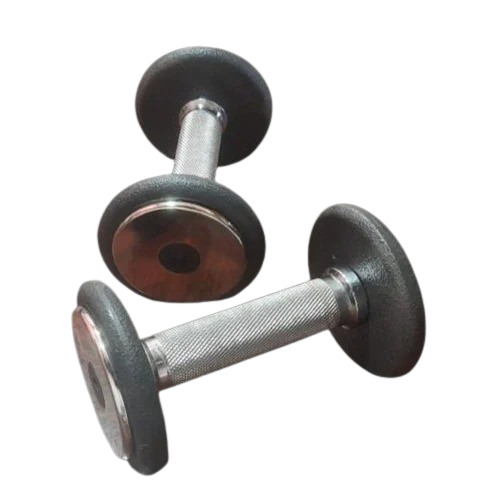 Cast Iron Fixed Dumbbell - Round Shape, Non-Adjustable Design | Commercial Grade Gym Equipment for Strength Gain and Muscle Toning