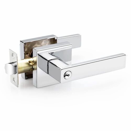 Chrome Door Handles - Stainless Steel, 8 Inch Size, Silver Color - Polished Finish, Lever Handle Design for Modern Country Aesthetic, Ideal for Office and Home Use