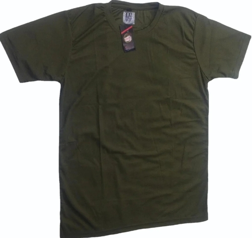 Cotton Olive Green Mens T Shirt - Polo Collar, Short Sleeves, Olive Green, Casual Look | Comfortable Fit, Breathable Material, Flexible Waistband, Lightweight Feel, Easy Care, Variety of Colors