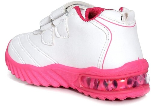 Kids Boy Sport Shoes - PU Insole Size 5-6, Red and White Colors | Durable, Breathable, Anti-slip, Shock-absorbing, Lightweight Design, Comfortable Velcro Closure