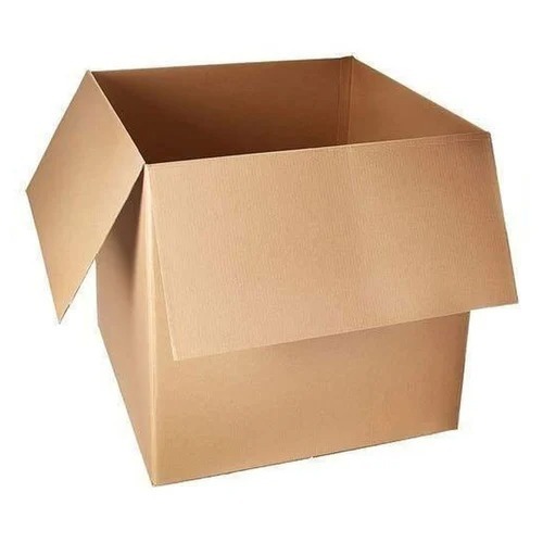 3 Ply Corrugated Packaging Box - 12X12X10 Inch, Brown Rectangular, Printed Kraft Paper Surface Finish, Ideal for Personal Care & Apparel