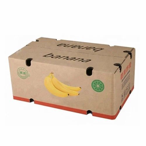 Banana Packaging Box - Printed Paper Design | Brown Color, Eco-Friendly Material