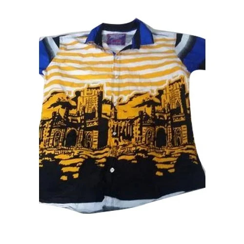 Boys Printed Shirt - Cotton, Customized Sizes (S, M, L, XL) | Comfortable, Breathable, Trendy Designs with Neat Stitching for All Seasons