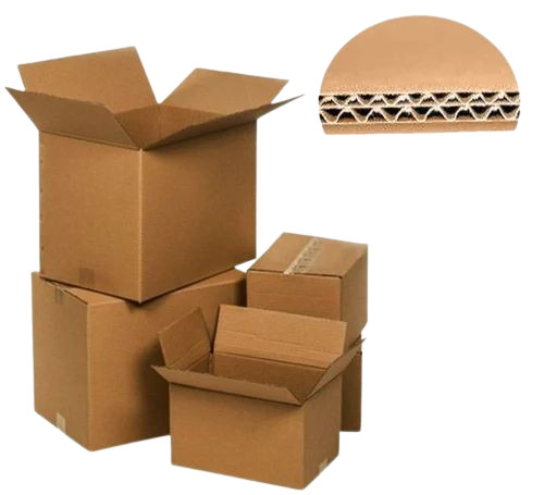 Brown Cardboard Packaging Box - Single Wall 3 Ply, 6.5 x 3.5 x 2 Inch Rectangular Size, Brown Color, Ideal for Food Packaging