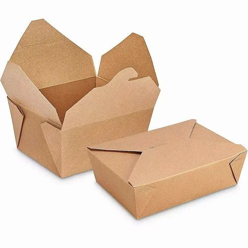Brown Paper Food Box - 150 gm Capacity, 140x190x90 mm Size | Straight Tuck End Design, Brown Color, Durable Paper Material