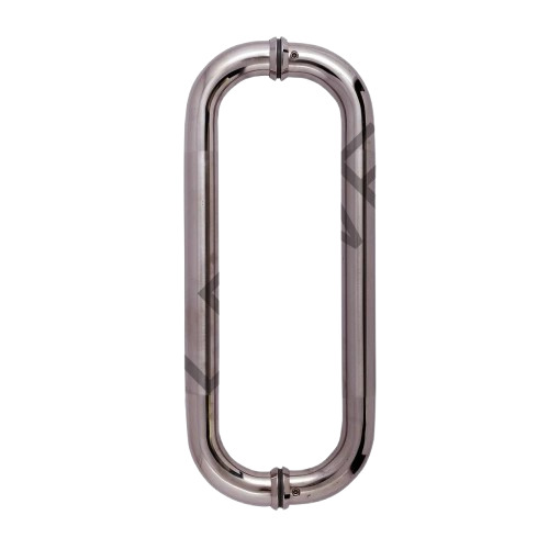 C Type Glass Door Handle - Stainless Steel, Silver Color | Good Condition, New, Corrosion Resistant, Plain Pattern in Box Packaging