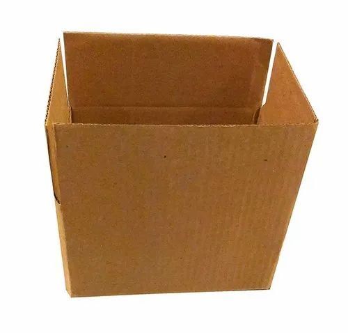 Corrugated Paper Packaging Box - Virgin Kraft Rectangular Food Packaging Container, Brown Color, 3kg Capacity, Plain Pattern