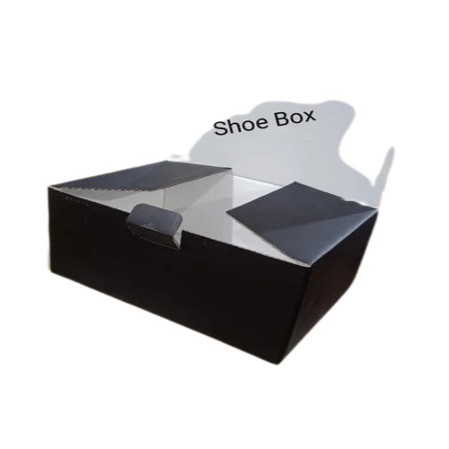 Corrugated Shoe Packaging Box - 12x9x6 Inch, Black Matte Finish | Printed Pattern, Suitable for Food, Home Appliance, Personal Care