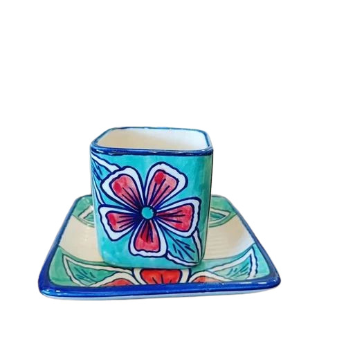 Cup And Saucer Set - Ceramic Material Customized Size | Antique Design Embossed Finish Perfect Shape Elegant White Color