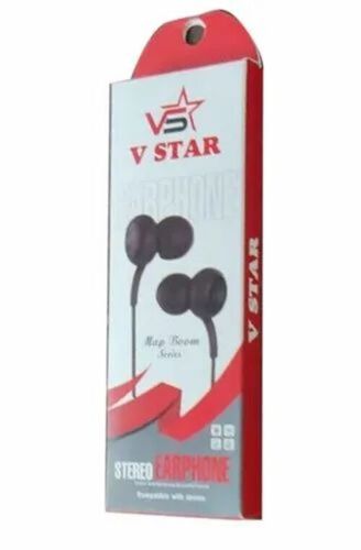 Earphone Packaging Box - SBS Imported Paper, 6x2.5x0.75 Inch, Multi Color , Rectangular Design with Printed Pattern