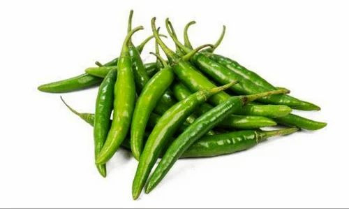 Fresh Green Chilli - 1 kg Long Green Chilli, A Grade Quality, Chopped Form, Common Shape, Cooked Style, Shelf Life 48 Days