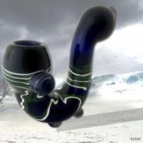 Art Glass Hand Pipe - Glass Material, 5 Inch Size, Black Color | Fancy Design, Good Quality, Decorative Use