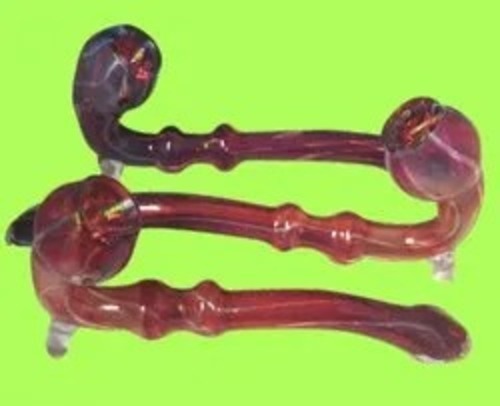 Fancy Glass Smoking Pipe - 5 Inch Red Art Glass Design | Premium Quality, Standard Size, Elegant Glass Material