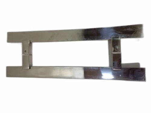 H Type Glass Door Handle - Stainless Steel, 32X302X450 mm, Silver | Corrosion Resistant, Plain Pattern, New, Box Packaging