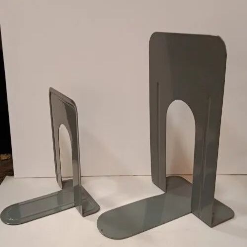 Metal Library Bookends - Metal, 23 cm & 15 cm Sizes, Grey Color | Attractive Design, Multi-Use for Home Decor