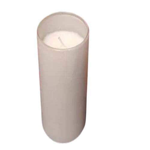 Scented Jar Candle - Glass/Wood, 9.5x7.3 inches, White with Natural Finish | Modern Cylindrical Design, Customize Size