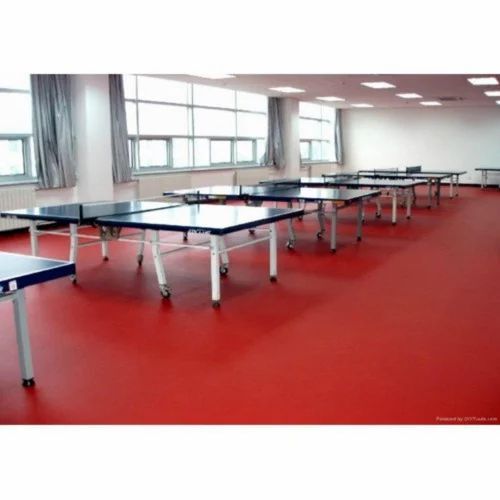Sports Flooring - Rubber Material, All Sizes, Red Color, Polished Surface, Anti-Aging Feature, Engineered Wood Techniques - Galvanized Steel and EVA Components