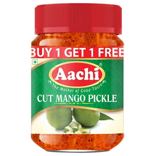 Mango Pickle - 100% Pure Vegetarian, Piece Shape, Oil Preserved | Hygienically Processed, Ready to Eat, Sour & Spicy Flavor, No Additives