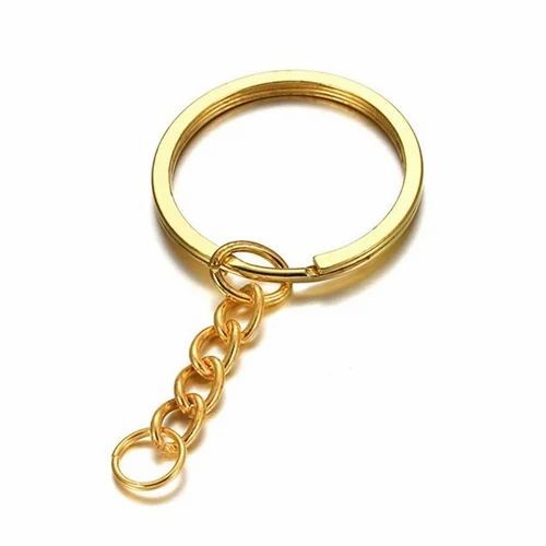 Plain Keychain Ring Metal Keychain Ring - Metal Construction , Golden Finish For Stylish Key Organization And Durable Everyday Use