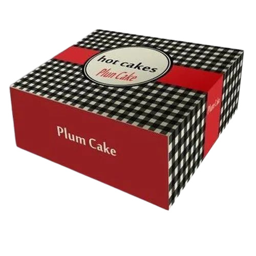 Printed Cardboard Cake Box - Square Shape, 1-3 mm Thickness, Multi Color Printed Design | Durable Cardboard Material