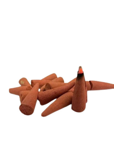 Raw Incense Dhoop Cones - 4 Inch Brown Eco-Friendly Mogra Fragrance | 20 Minutes Burning Time, Aromatic Box Packaging
