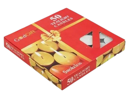 Candle Packaging Box - Cardboard Paper, Multi-Color Printed Design, 1 kg Capacity, Textured Coating for Enhanced Visual Appeal