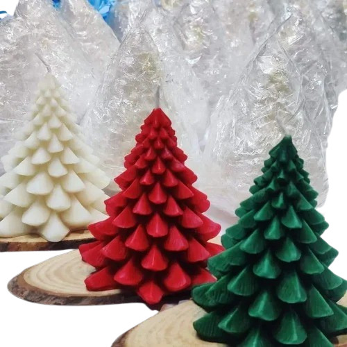 Christmas Tree Candle - Handmade Soy Wax, Multicolor, Scented | Perfect for Home Decoration, Parties, and Religious Activities
